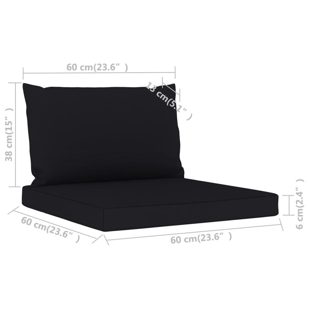 vidaXL Pallet Sofa Cushions 2 pcs Black Fabric, 315059. Picture 6