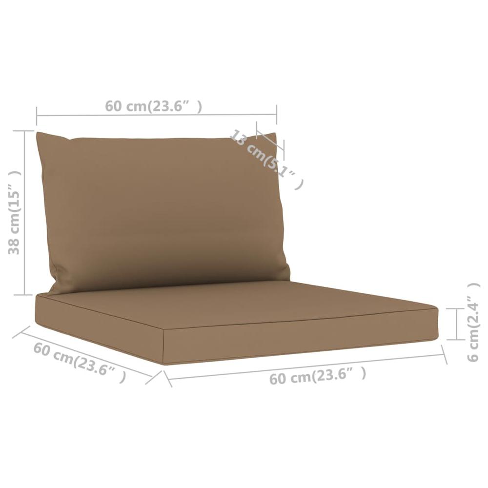 vidaXL Pallet Sofa Cushions 2 pcs Taupe Fabric, 315060. Picture 6
