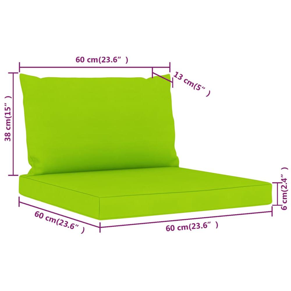 vidaXL Pallet Sofa Cushions 2 pcs Bright Green Fabric. Picture 6