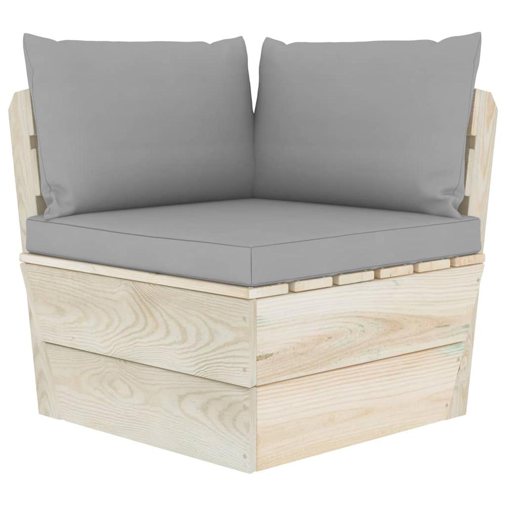 vidaXL Pallet Sofa Cushions 3 pcs Gray Fabric, 315065. Picture 1