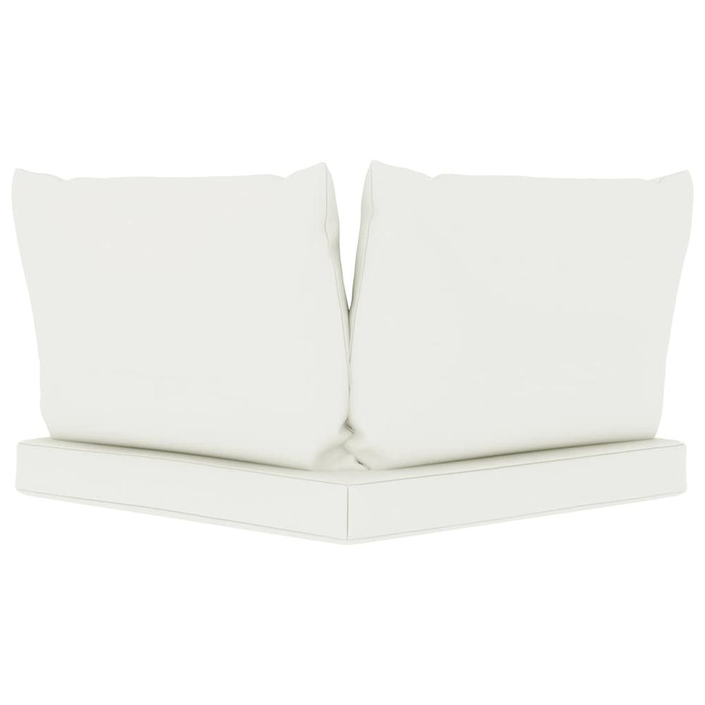 vidaXL Pallet Sofa Cushions 3 pcs Cream White Fabric. Picture 5