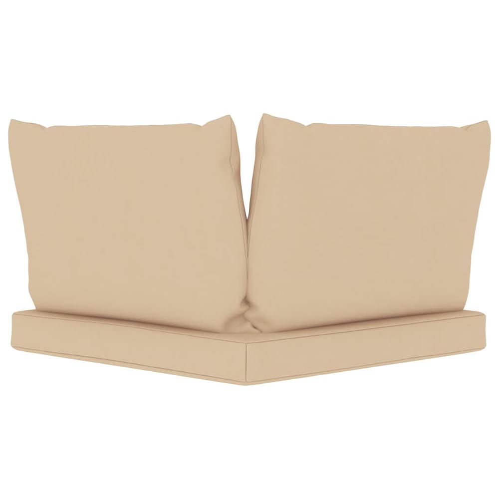 vidaXL Pallet Sofa Cushions 3 pcs Beige Fabric. Picture 5