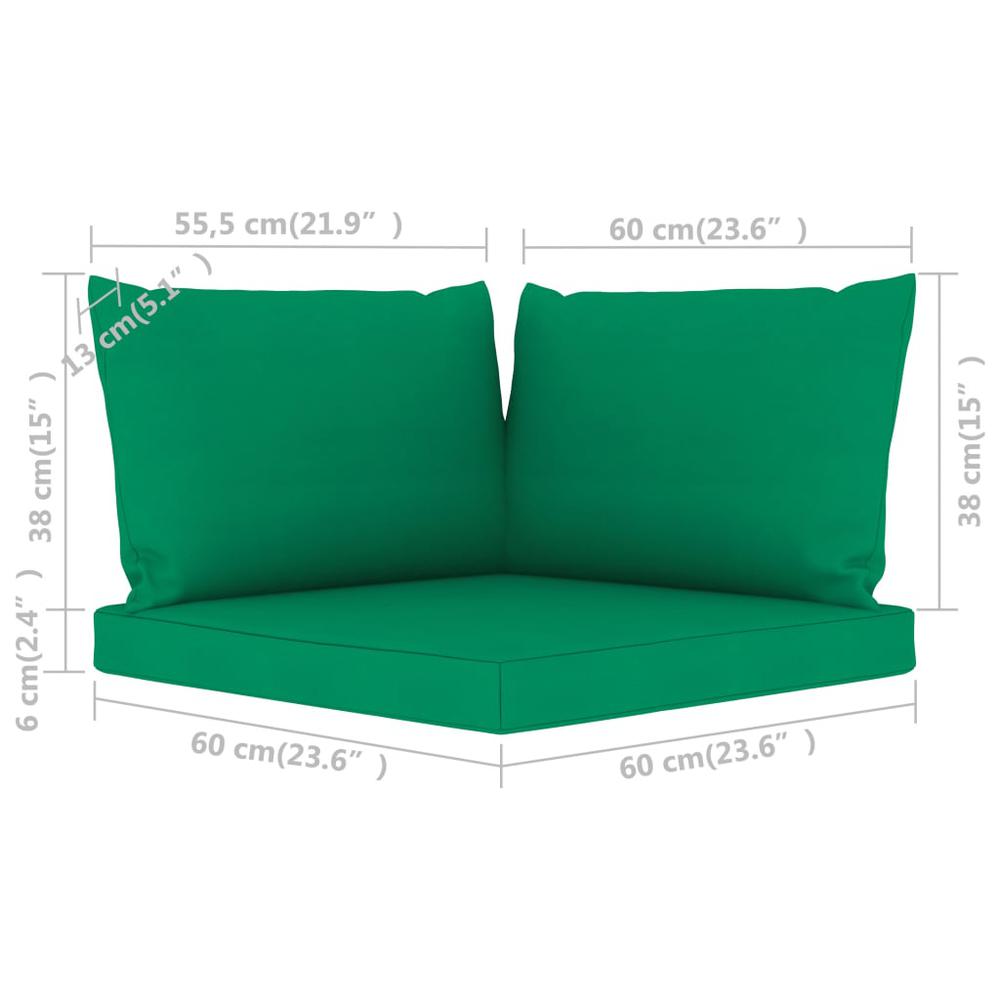 vidaXL Pallet Sofa Cushions 3 pcs Green Fabric, 315069. Picture 6