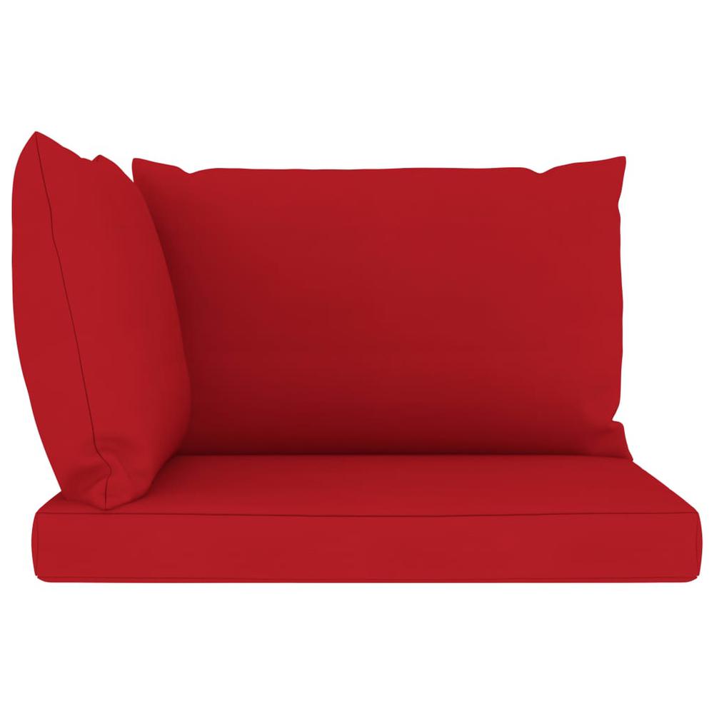 vidaXL Pallet Sofa Cushions 3 pcs Red Fabric, 315070. Picture 3
