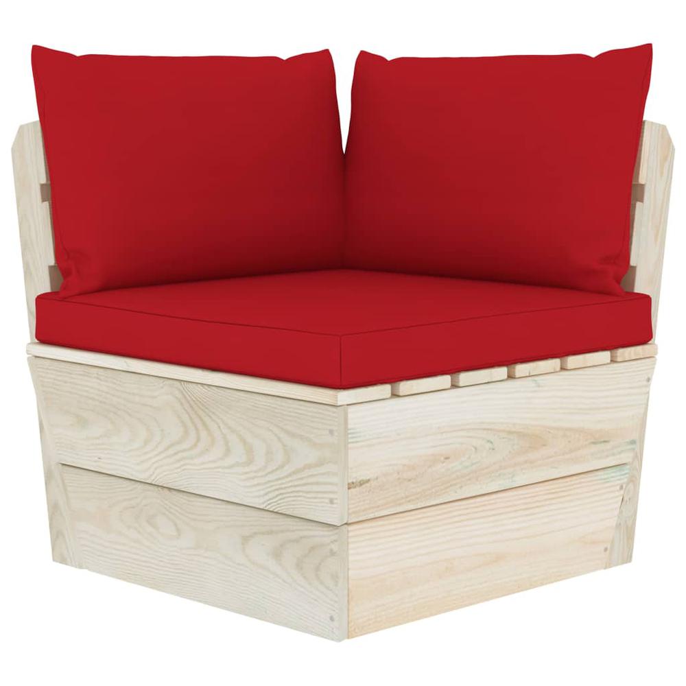 vidaXL Pallet Sofa Cushions 3 pcs Red Fabric, 315070. Picture 1