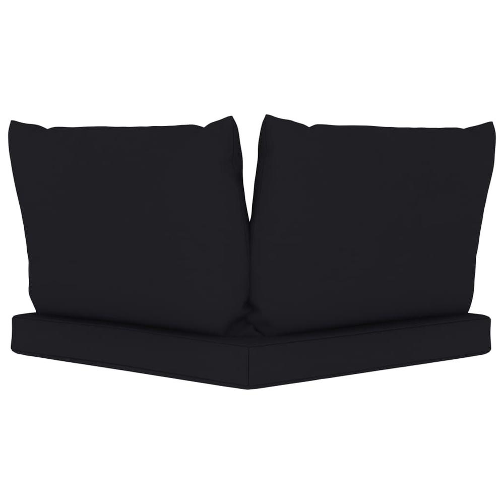 vidaXL Pallet Sofa Cushions 3 pcs Black Fabric, 315071. Picture 5