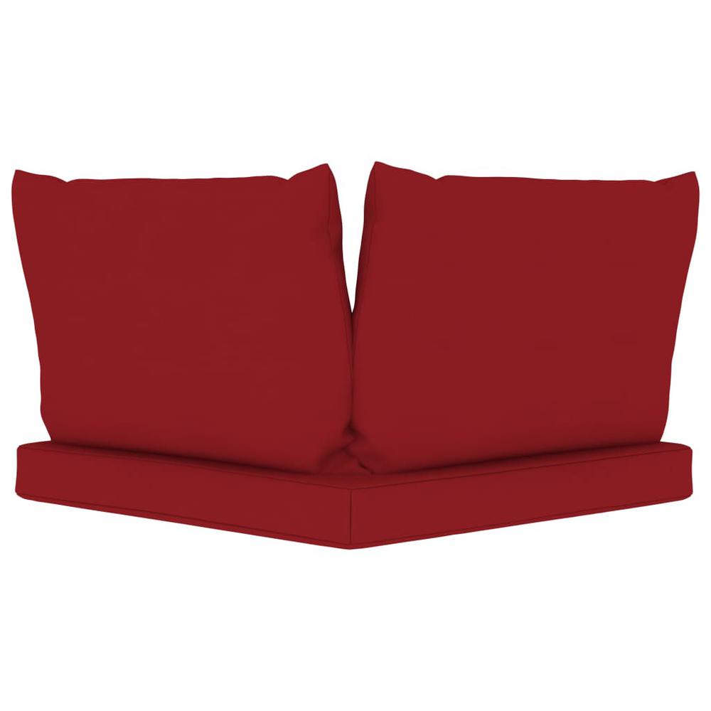 vidaXL Pallet Sofa Cushions 3 pcs Wine Red Fabric. Picture 5
