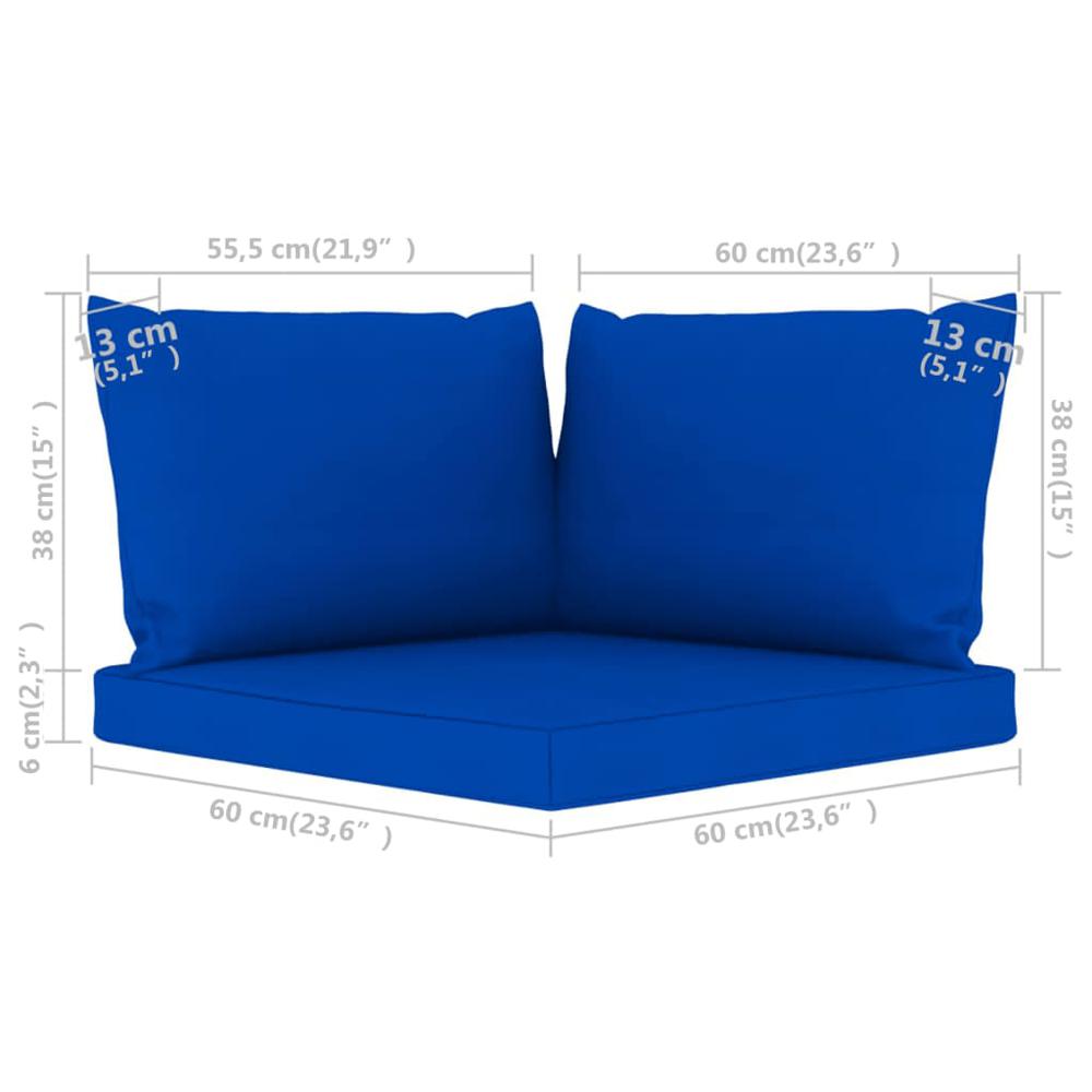 vidaXL Pallet Sofa Cushions 3 pcs Blue Fabric. Picture 6