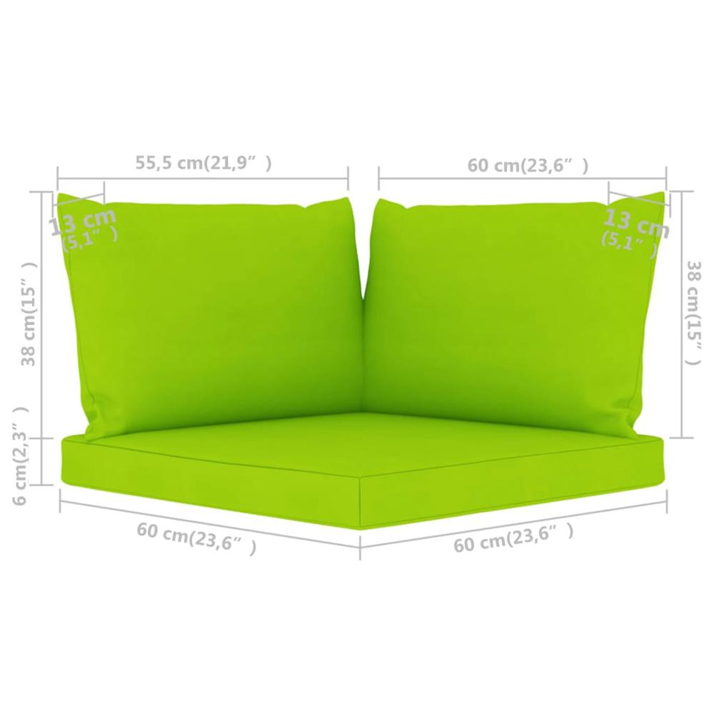 vidaXL Pallet Sofa Cushions 3 pcs Bright Green Fabric. Picture 6