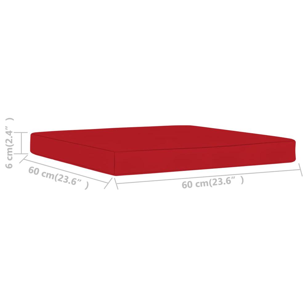 vidaXL Pallet Ottoman Cushion Red Fabric, 315082. Picture 3