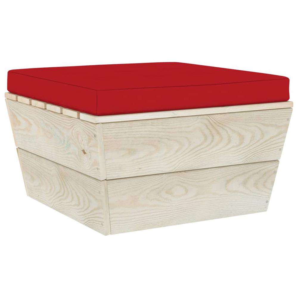vidaXL Pallet Ottoman Cushion Red Fabric, 315082. Picture 1