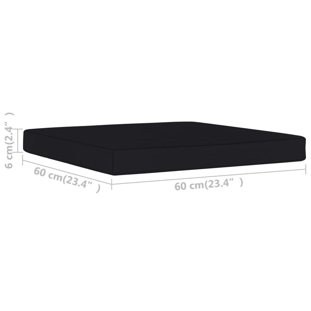 vidaXL Floor Pallet Cushion 23.6"x23.6"x2.4" Black Fabric, 315083. Picture 5