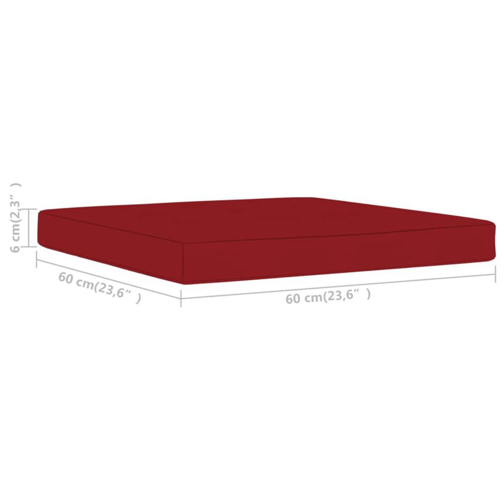 vidaXL Pallet Ottoman Cushion Wine Red Fabric. Picture 5