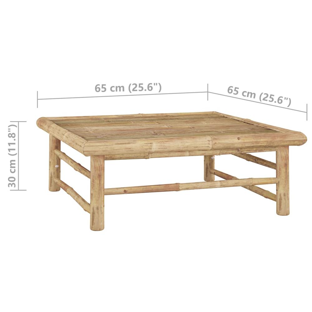 vidaXL Garden Table 25.6"x25.6"x11.8" Bamboo 3149. Picture 5