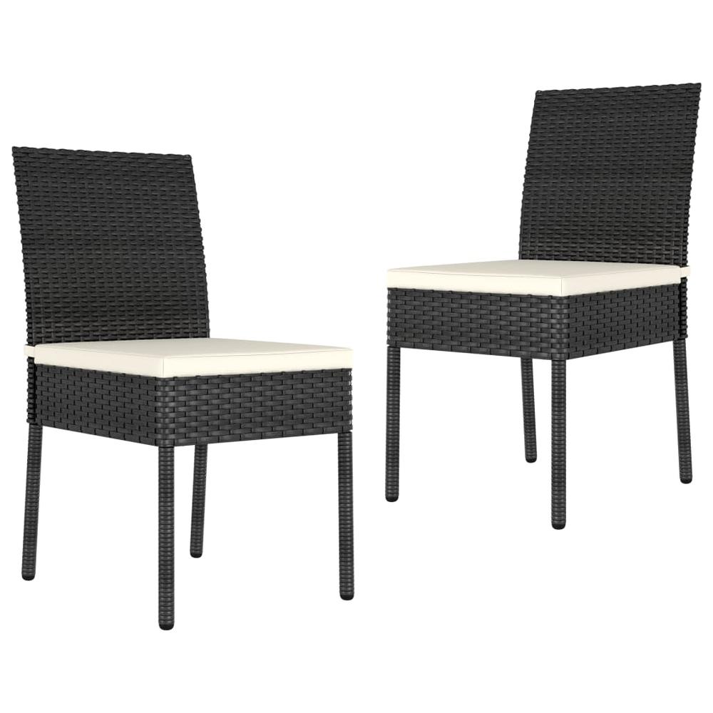 vidaXL Garden Dining Chairs 2 pcs Poly Rattan Black, 315106. Picture 1