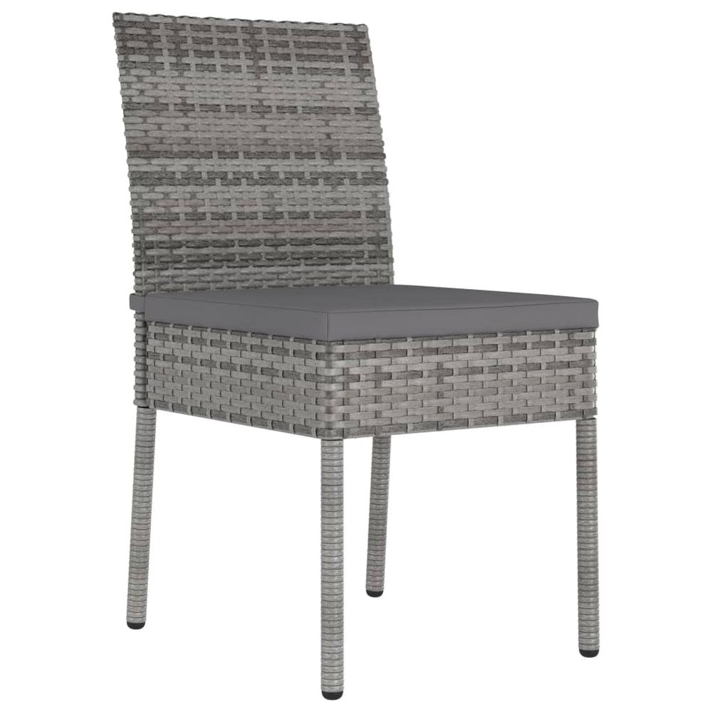 vidaXL Garden Dining Chairs 2 pcs Poly Rattan Gray, 315108. Picture 2