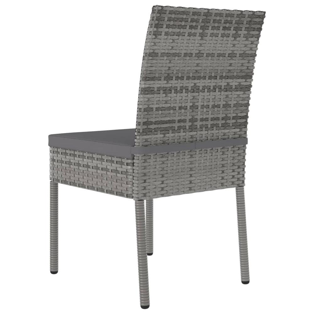 vidaXL Garden Dining Chairs 2 pcs Poly Rattan Gray, 315108. Picture 4