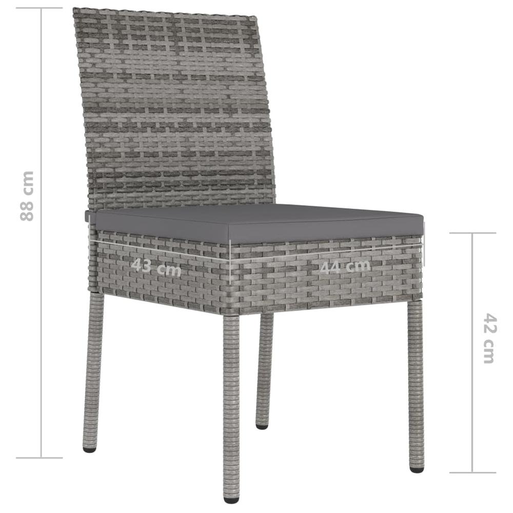 vidaXL Garden Dining Chairs 2 pcs Poly Rattan Gray, 315108. Picture 6
