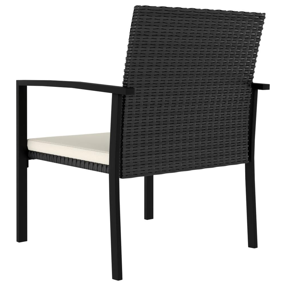 vidaXL Garden Dining Chairs 2 pcs Poly Rattan Black, 315110. Picture 4