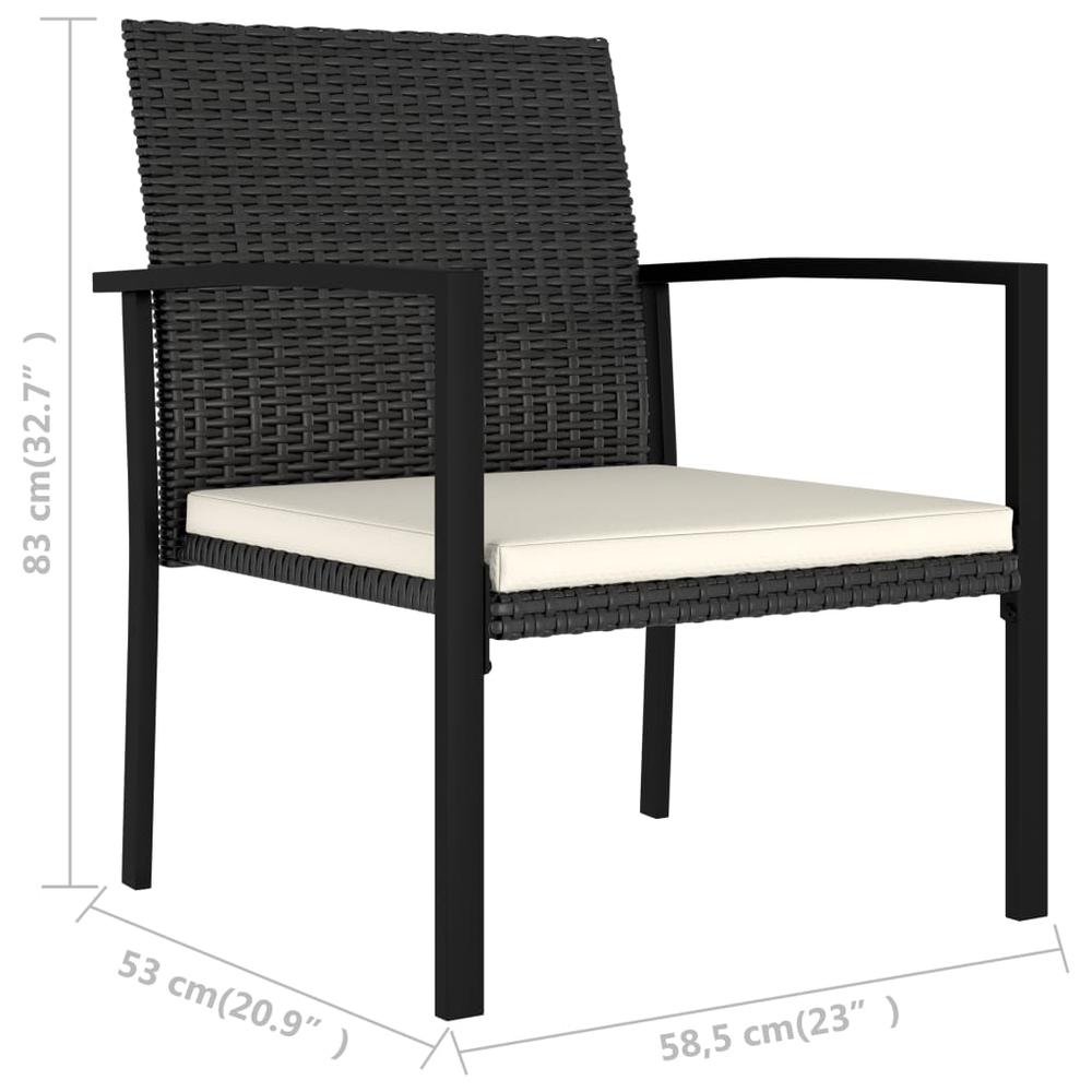vidaXL Garden Dining Chairs 2 pcs Poly Rattan Black, 315110. Picture 6