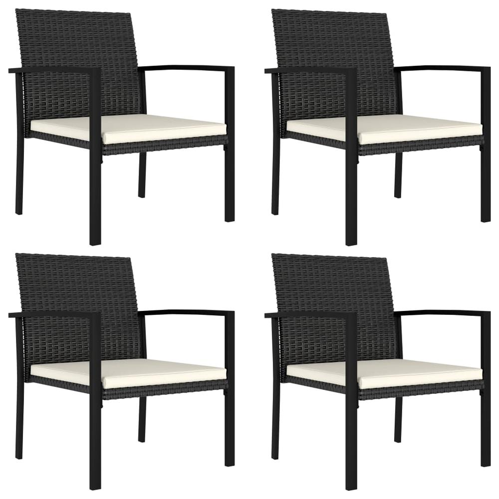 vidaXL Garden Dining Chairs 4 pcs Poly Rattan Black, 315111. The main picture.