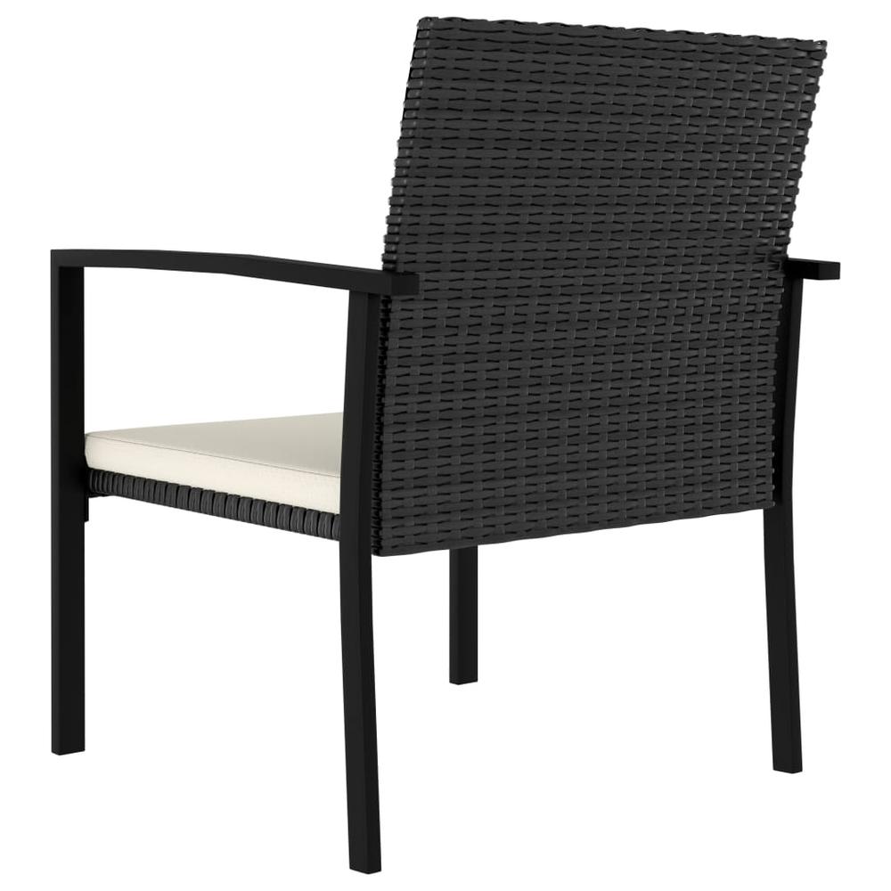 vidaXL Garden Dining Chairs 4 pcs Poly Rattan Black, 315111. Picture 4