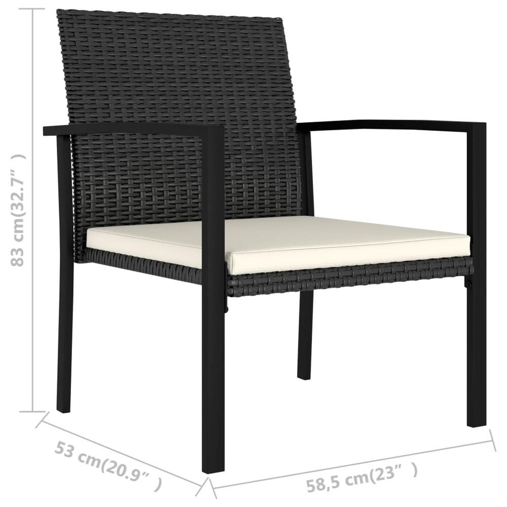 vidaXL Garden Dining Chairs 4 pcs Poly Rattan Black, 315111. Picture 6