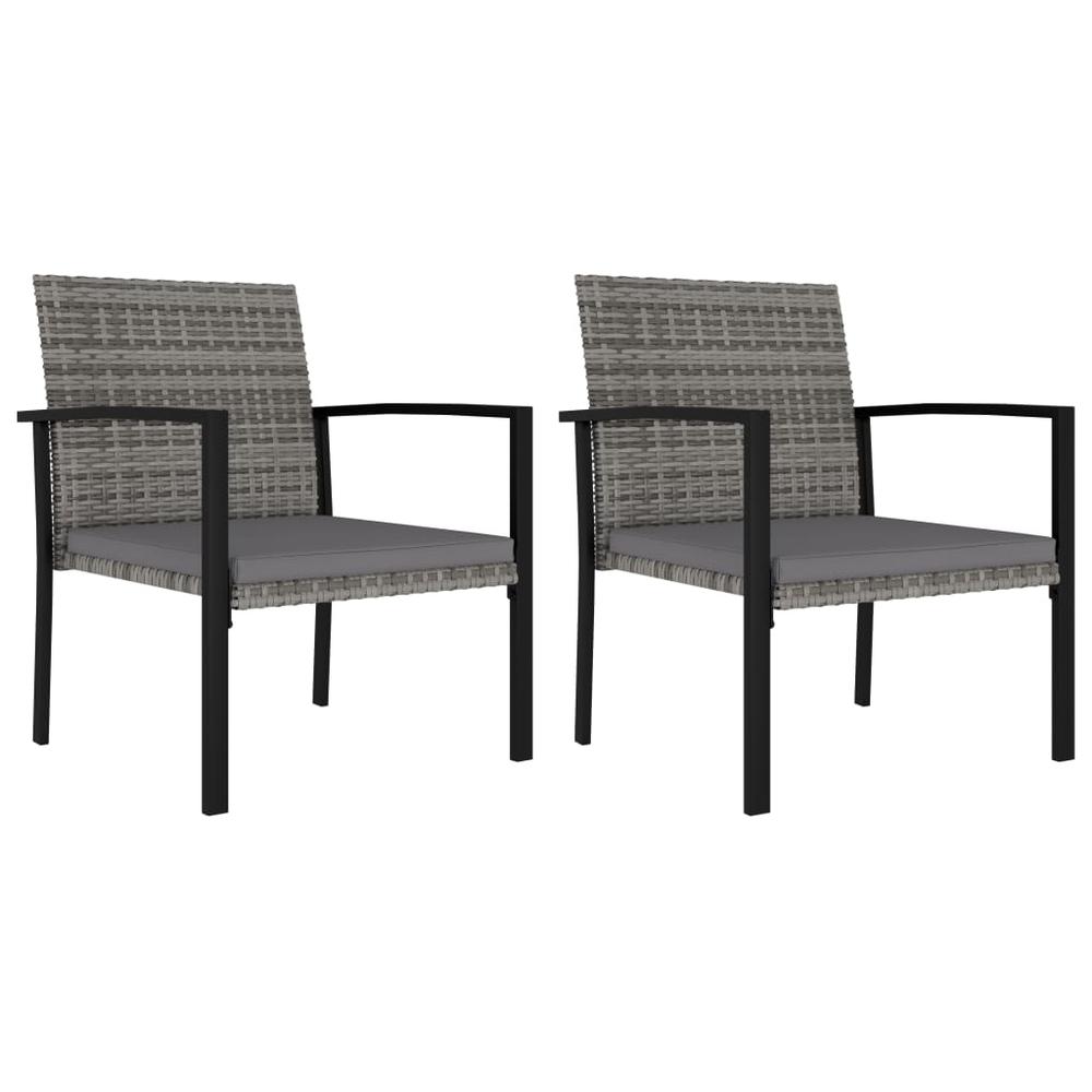 vidaXL Garden Dining Chairs 2 pcs Poly Rattan Gray, 315112. The main picture.