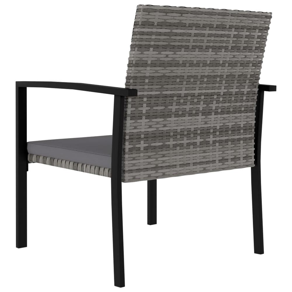 vidaXL Garden Dining Chairs 2 pcs Poly Rattan Gray, 315112. Picture 4