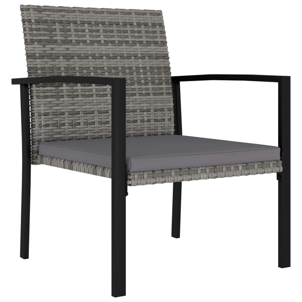 vidaXL Garden Dining Chairs 4 pcs Poly Rattan Gray, 315113. Picture 2