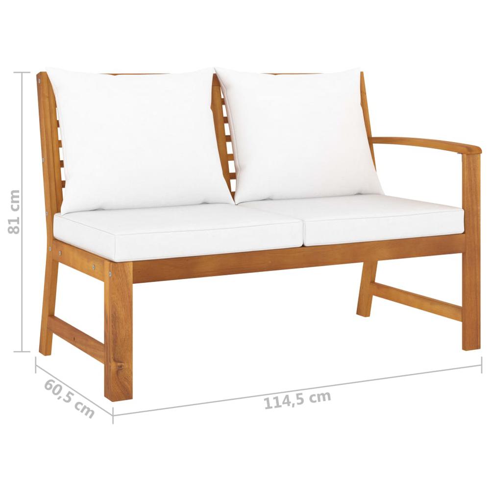 vidaXL 5 Piece Garden Lounge Set with Cushion Cream Solid Acacia Wood 7770. Picture 11