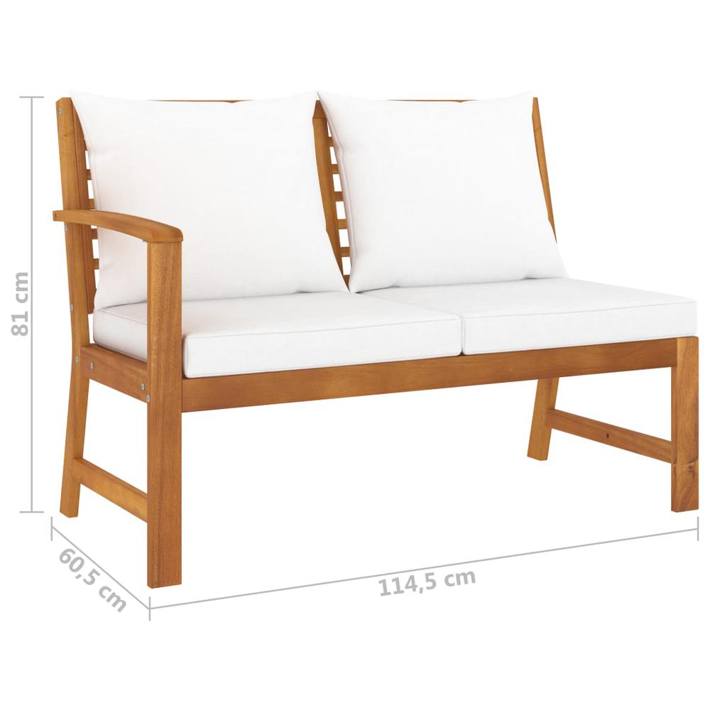 vidaXL 5 Piece Garden Lounge Set with Cushion Cream Solid Acacia Wood 7770. Picture 10