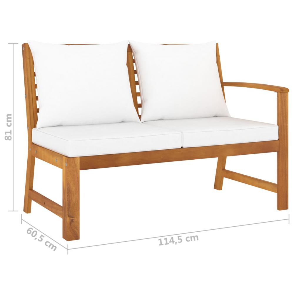 vidaXL 5 Piece Garden Lounge Set with Cushion Cream Solid Acacia Wood 7773. Picture 10