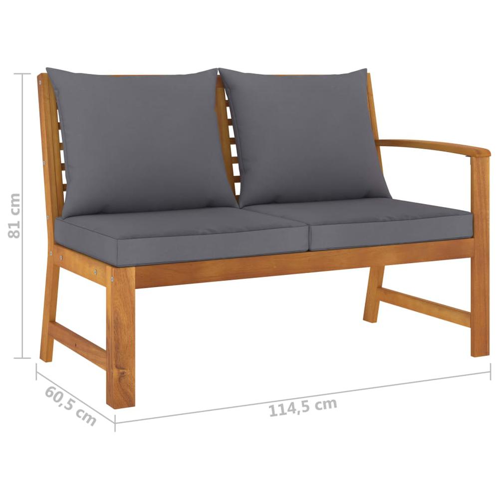 vidaXL 4 Piece Garden Lounge Set with Cushion Solid Acacia Wood 7776. Picture 9