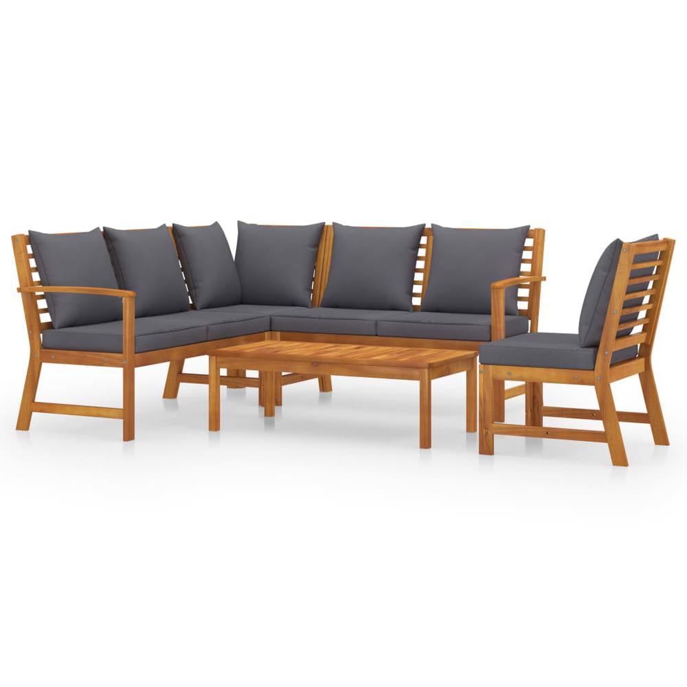 vidaXL 5 Piece Garden Lounge Set with Cushion Solid Acacia Wood 7777. Picture 1