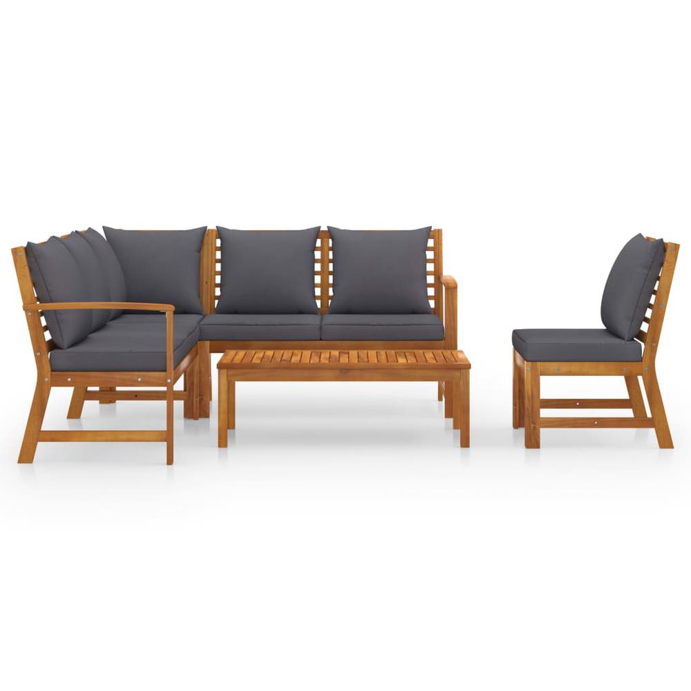 vidaXL 5 Piece Garden Lounge Set with Cushion Solid Acacia Wood 7777. Picture 2
