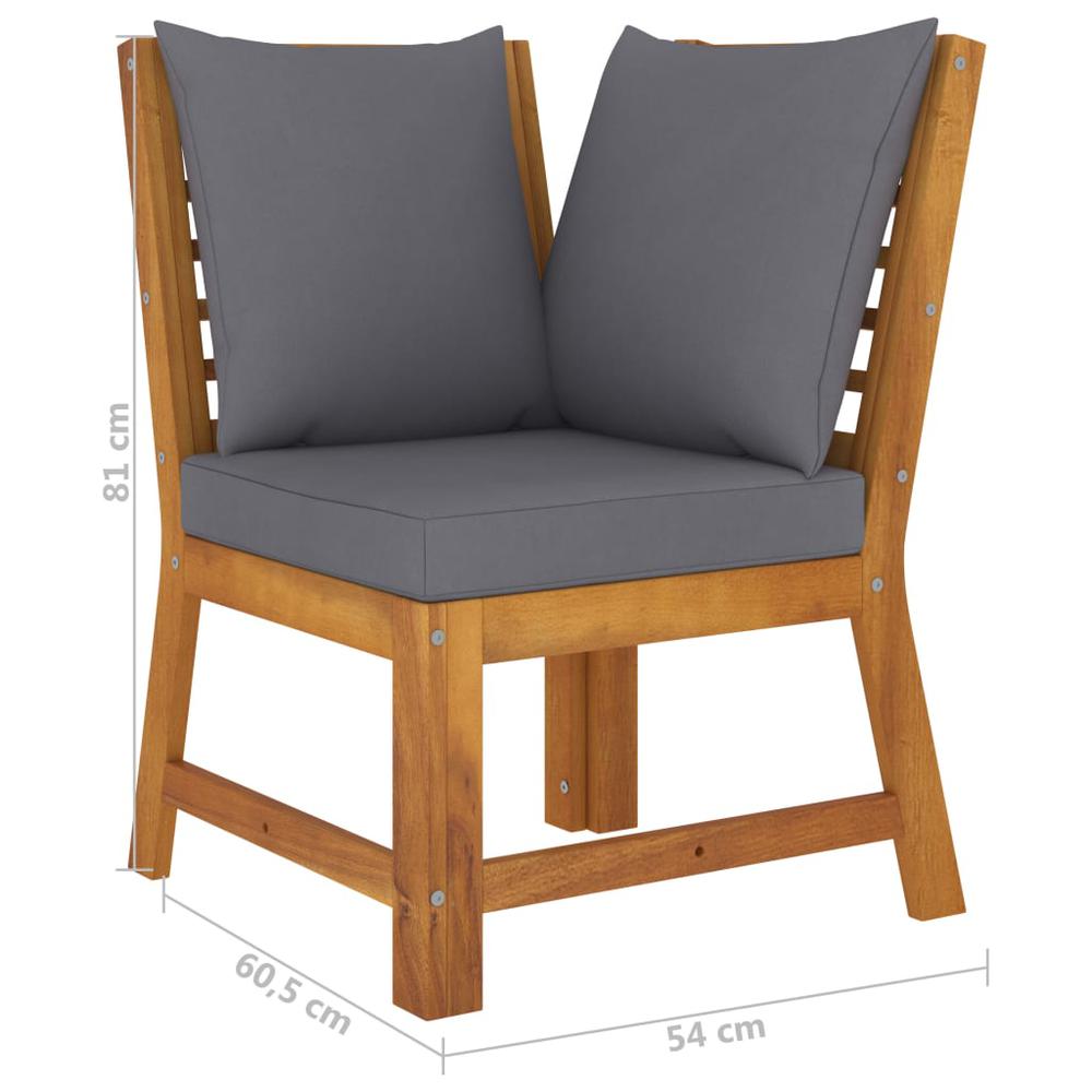 vidaXL 4 Piece Garden Lounge Set with Cushion Solid Acacia Wood 7779. Picture 10
