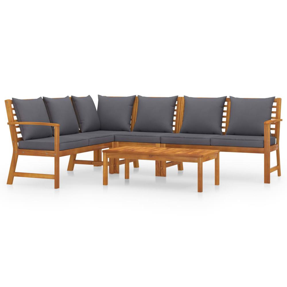 vidaXL 5 Piece Garden Lounge Set with Cushion Solid Acacia Wood 7780. Picture 1