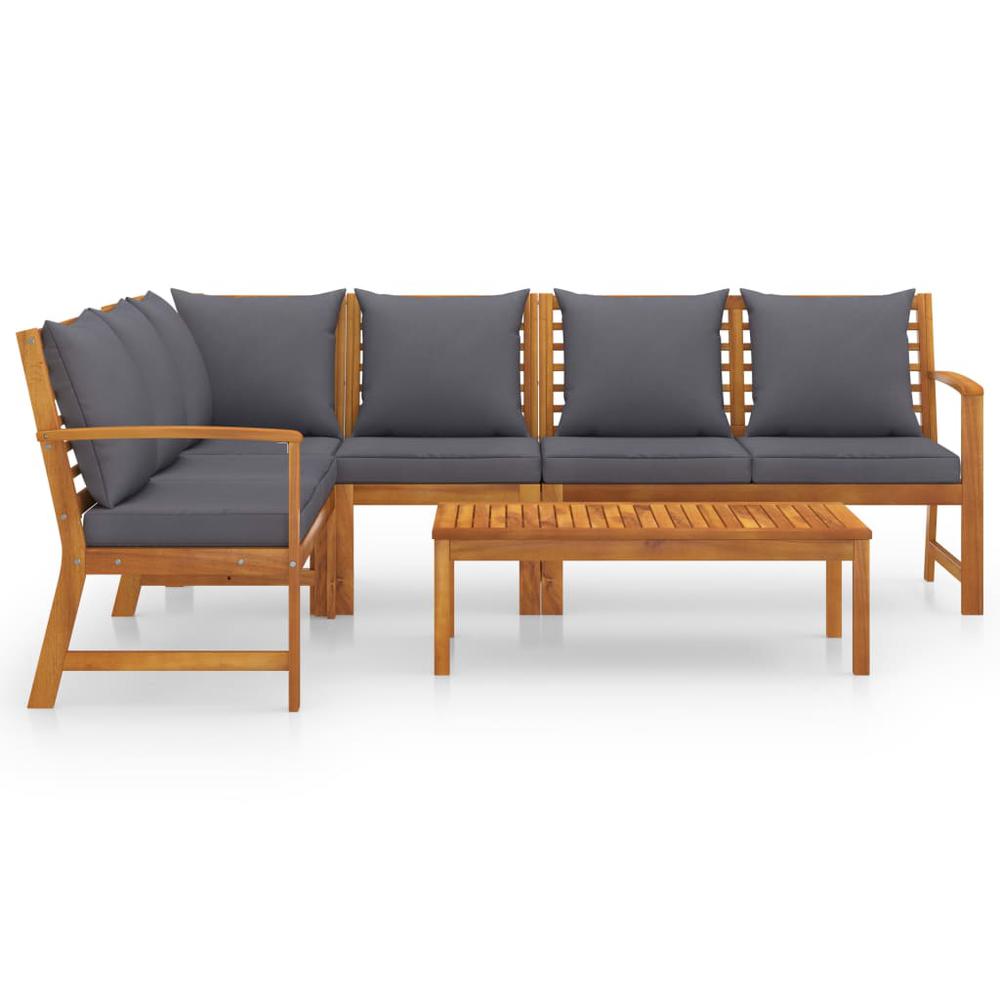 vidaXL 5 Piece Garden Lounge Set with Cushion Solid Acacia Wood 7780. Picture 2