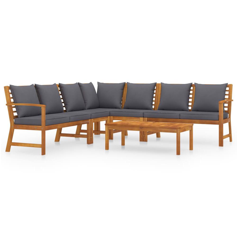 vidaXL 6 Piece Garden Lounge Set with Cushion Solid Acacia Wood 7781. The main picture.