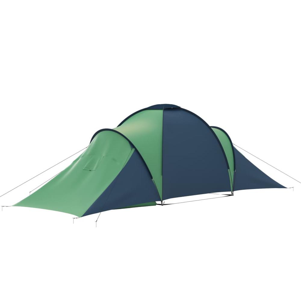 vidaXL Camping Tent 6 Persons Blue and Green. Picture 6