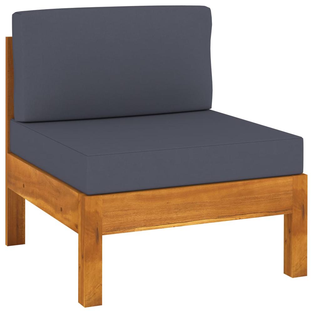 vidaXL 3-Seater Garden Sofa with Dark Gray Cushions Acacia Wood 7946. Picture 2