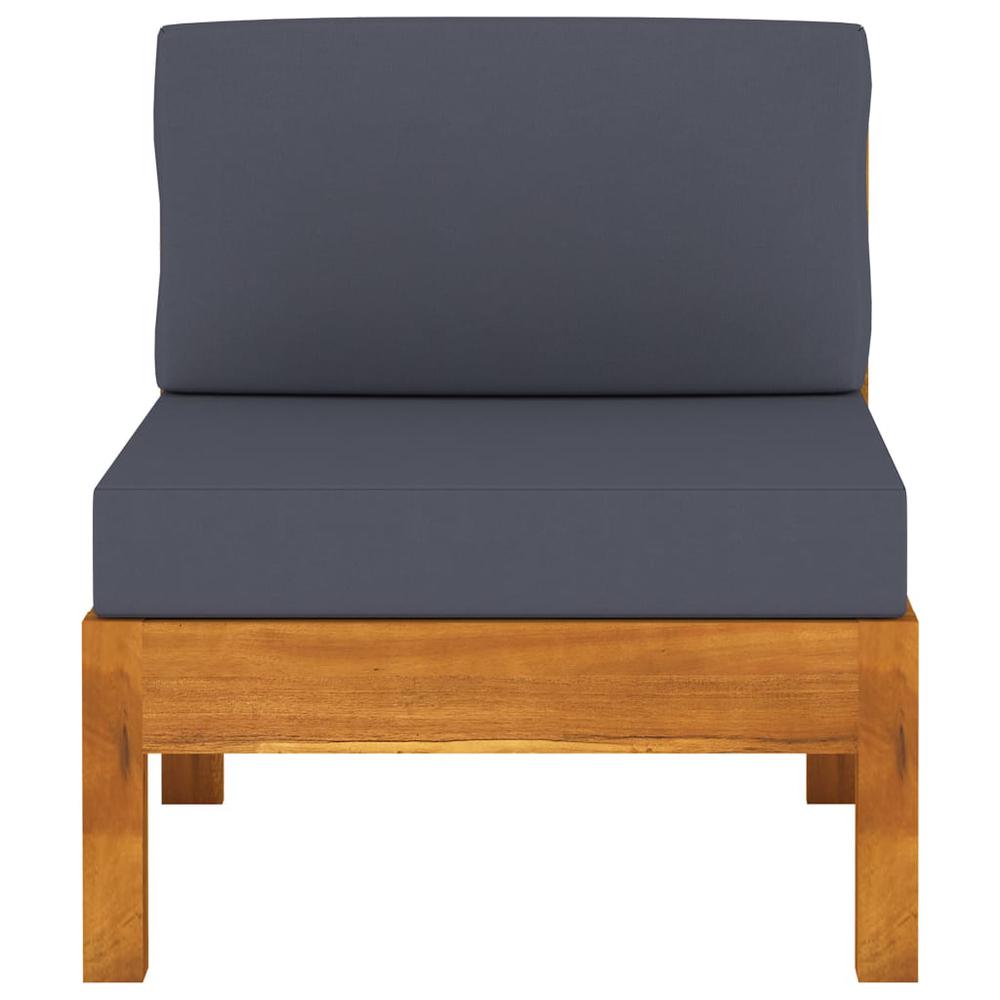 vidaXL 3-Seater Garden Sofa with Dark Gray Cushions Acacia Wood 7946. Picture 3
