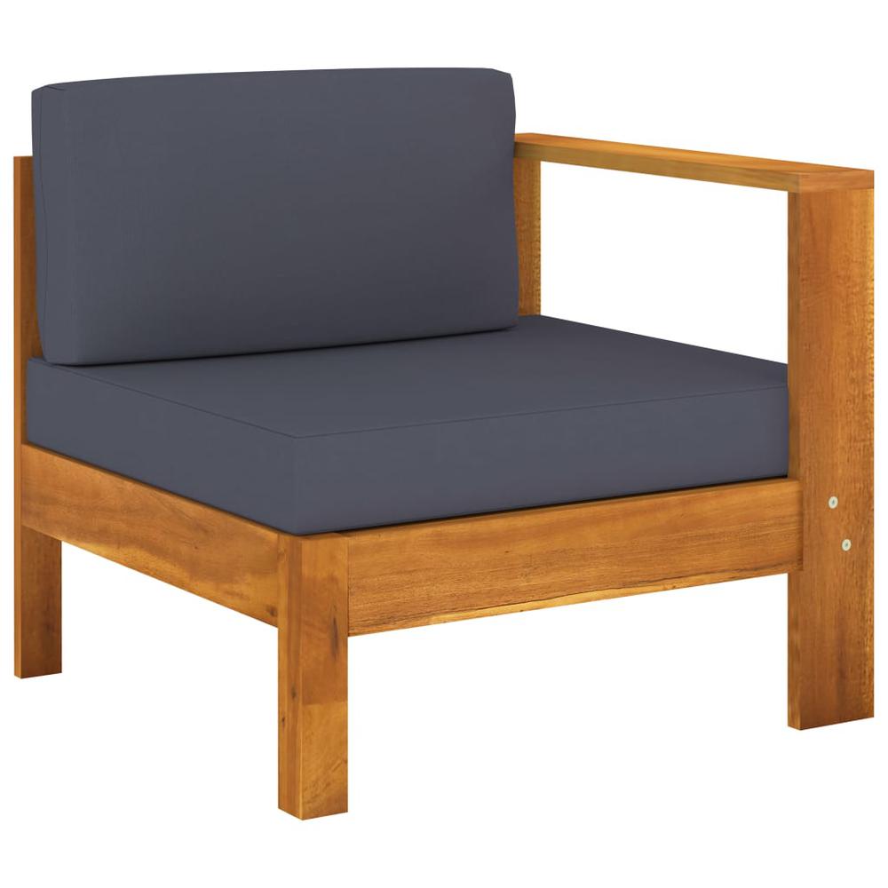 vidaXL 3-Seater Garden Sofa with Dark Gray Cushions Acacia Wood 7946. Picture 9