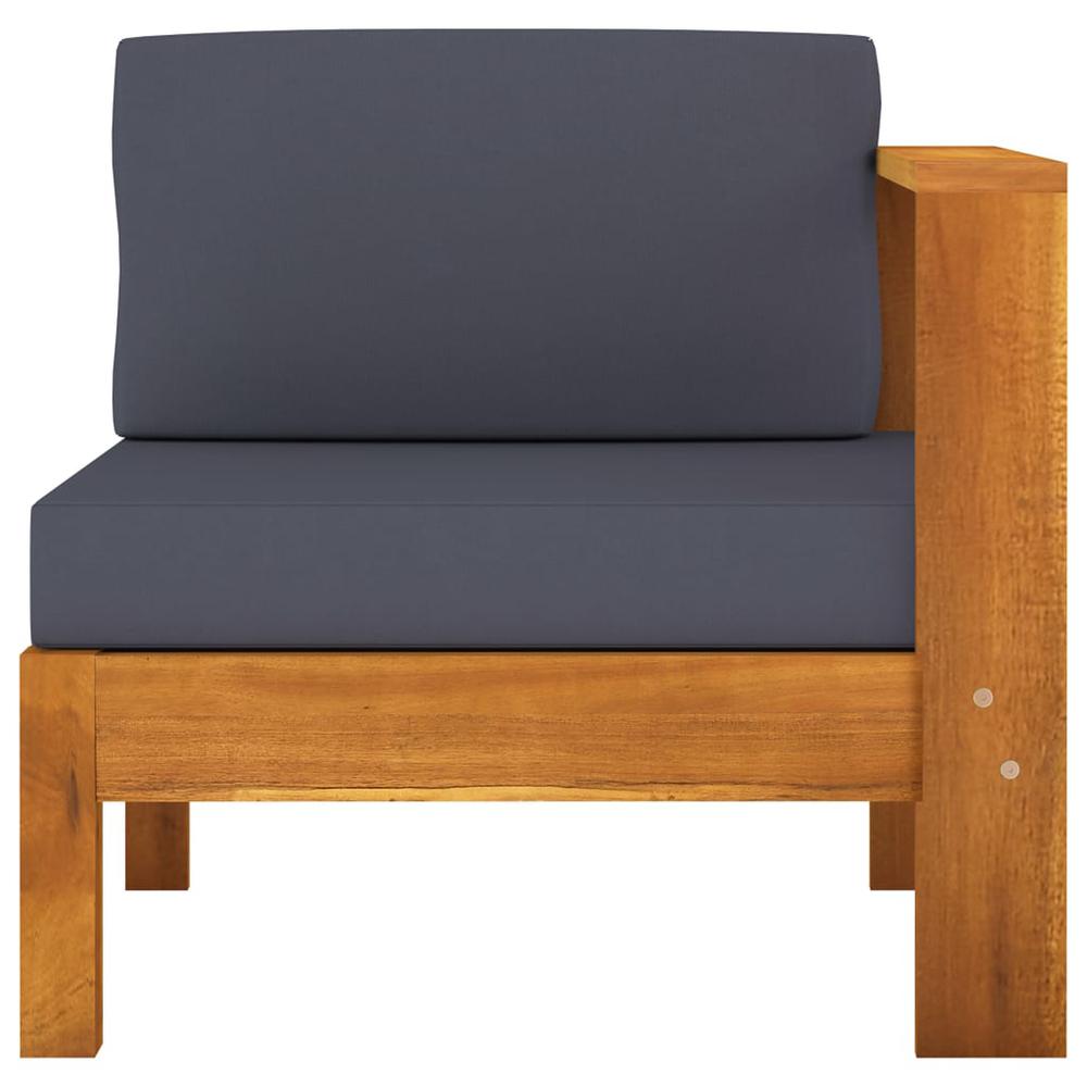 vidaXL 4-Seater Garden Sofa with Dark Gray Cushions Acacia Wood 7947. Picture 9