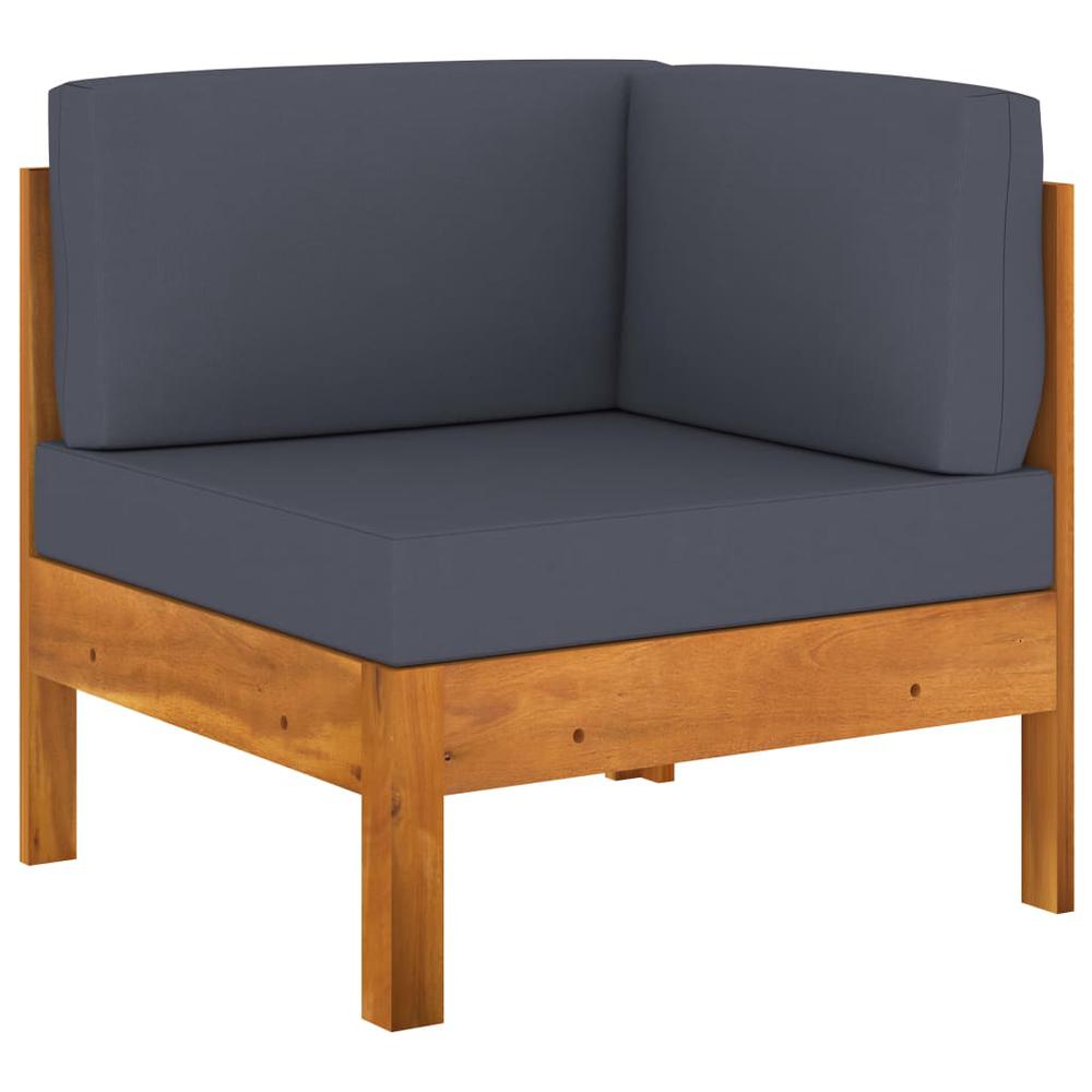 vidaXL 5 Piece Garden Lounge Set with Dark Gray Cushions Acacia Wood 7951. Picture 6