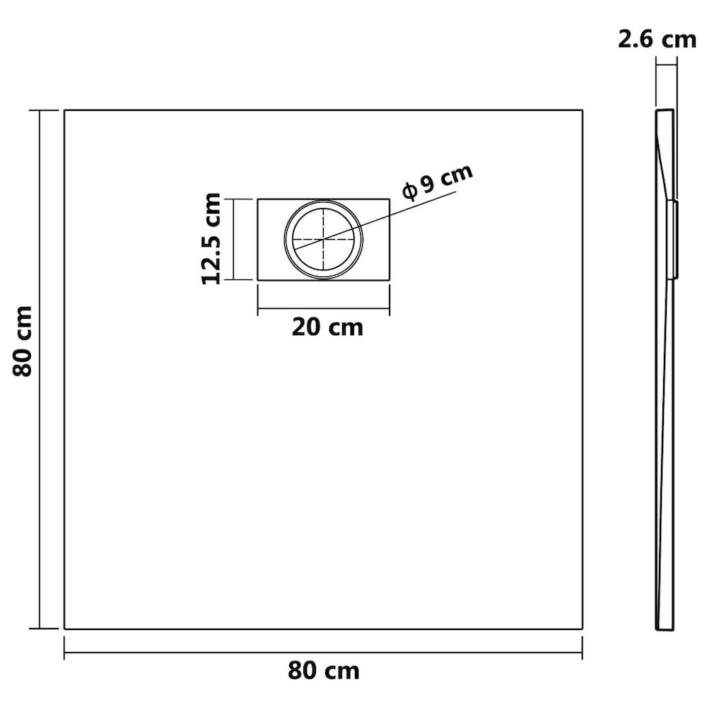 Shower Base Tray SMC Gray 31.5"x31.5". Picture 8