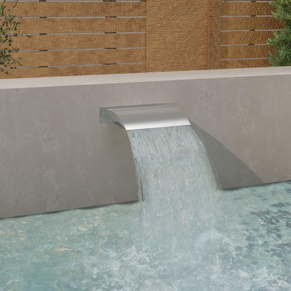 vidaXL Pool Fountain Silver 17.7"x3.5"x10.2" Stainless Steel 8921. Picture 1