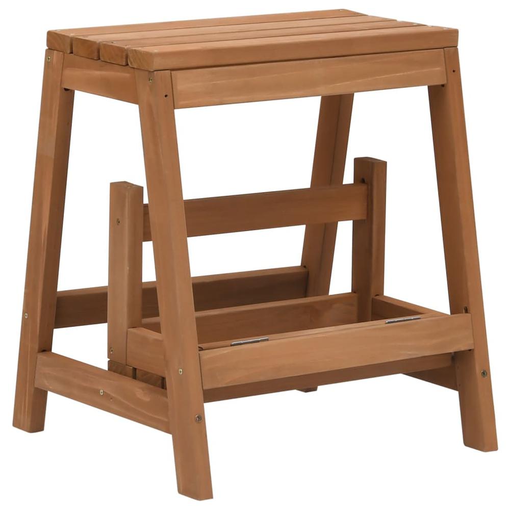 vidaXL Foldable Step Stool Solid Firwood. Picture 5