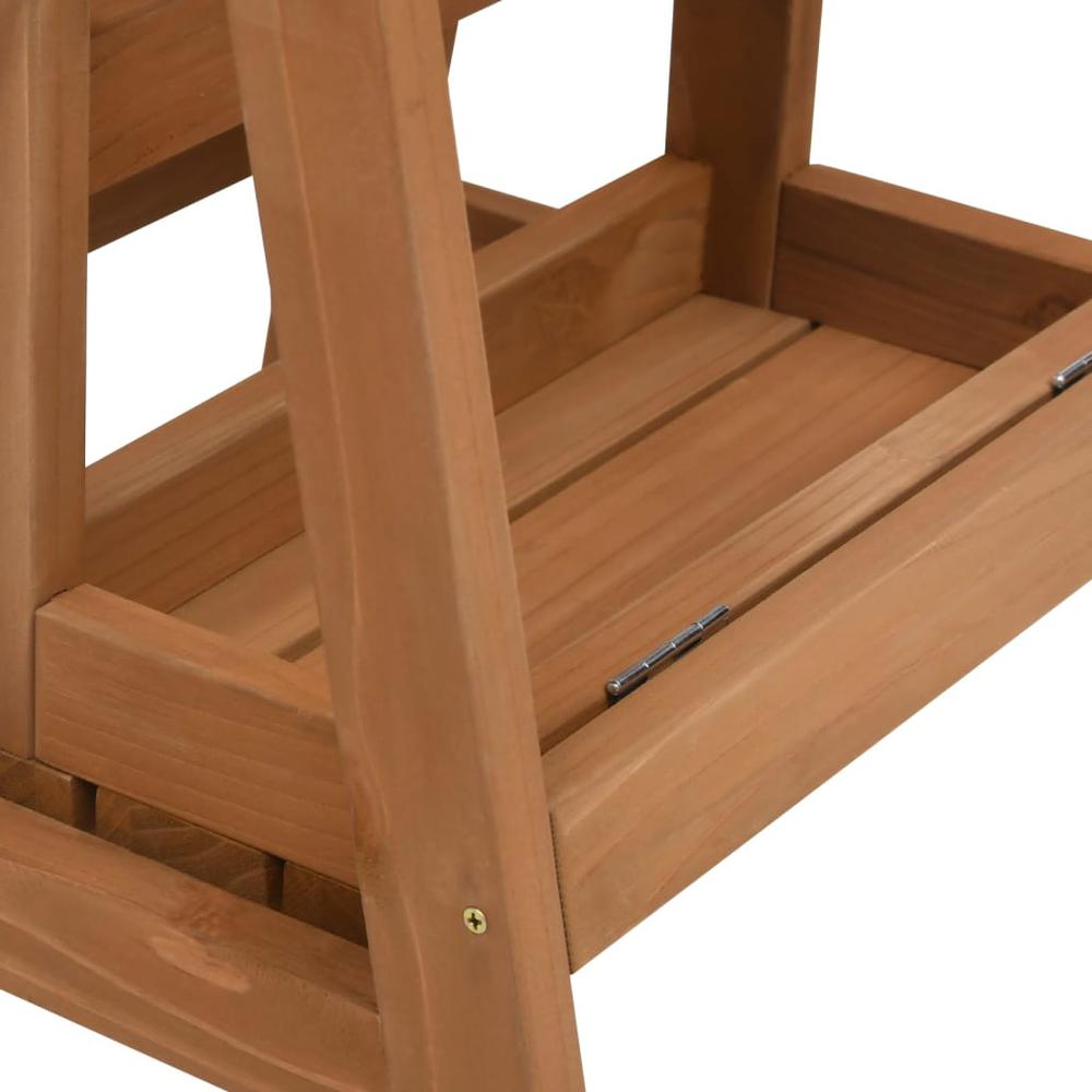vidaXL Foldable Step Stool Solid Firwood. Picture 6